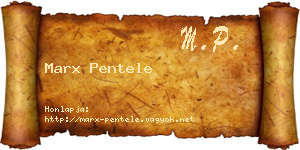 Marx Pentele névjegykártya